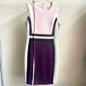 Calvin Klein Colorblock Scuba Sheath Dress